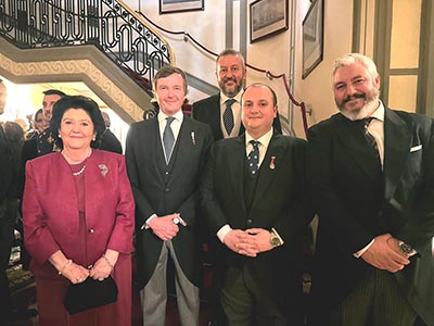 S.A.R. D. Pedro de Borbón Dos Sicilias, D. Eduardo Duque Pindado y familia Afán de Rivera-Sánchez de la Cuesta.